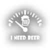 I Need Beer Araba Sticker  17x17 Cm Beyaz
