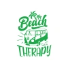 Beach Therapy Araba Sticker 17x17 Cm Yeşil