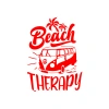 Beach Therapy Araba Sticker 17x17 Cm Kırmızı