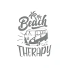 Beach Therapy Araba Sticker 17x17 Cm Gri