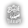 Beach Therapy Araba Sticker 17x17 Cm Beyaz