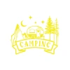 Camping Araba Sticker  17x17 Cm Sarı