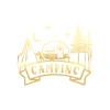 Camping Araba Sticker  17x17 Cm Gold