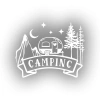 Camping Araba Sticker  17x17 Cm Beyaz