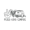 Peace Love Camping Araba Sticker  17x17 Cm Gri