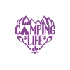 Camping Life Araba Sticker 17x17 Cm Mor
