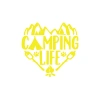 Camping Life Araba Sticker 17x17 Cm Sarı