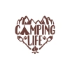 Camping Life Araba Sticker 17x17 Cm Kahverengi
