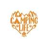 Camping Life Araba Sticker 17x17 Cm Turuncu