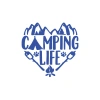 Camping Life Araba Sticker 17x17 Cm Mavi