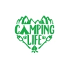 Camping Life Araba Sticker 17x17 Cm Yeşil
