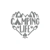 Camping Life Araba Sticker 17x17 Cm Gri
