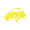 Tosbağa Araba Sticker 17x17 Cm Sarı