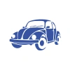 Tosbağa Araba Sticker 17x17 Cm Mavi