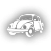 Tosbağa Araba Sticker 17x17 Cm Beyaz