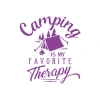 Camp Is My Favorite Therapy Araba Sticker 17x17 Cm Mor