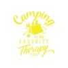 Camp Is My Favorite Therapy Araba Sticker 17x17 Cm Sarı