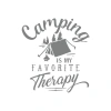 Camp Is My Favorite Therapy Araba Sticker 17x17 Cm Gri