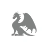 Oturan Ejderha Araba Sticker 17x17 Cm Gri