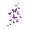 Uçan Kelebekler Araba Sticker  17x17 Cm Mor