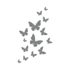 Uçan Kelebekler Araba Sticker  17x17 Cm Gri