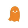 Sevimli Hayalet Araba Sticker 17x17 Cm Turuncu