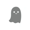 Sevimli Hayalet Araba Sticker 17x17 Cm Gri
