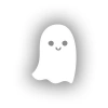 Sevimli Hayalet Araba Sticker 17x17 Cm Beyaz