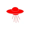 Ufo Araba Sticker 17x17 Cm Kırmızı