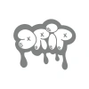 Graffiti Drip Araba Sticker 17x17 Cm Gri