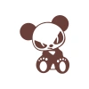 Kızgın Panda Araba Sticker 17x17 Cm Kahverengi