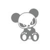 Kızgın Panda Araba Sticker 17x17 Cm Gri