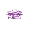 Mustang Araba Silüet Sticker 17x17 Cm Mor