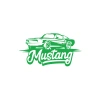 Mustang Araba Silüet Sticker 17x17 Cm Yeşil