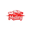 Mustang Araba Silüet Sticker 17x17 Cm Kırmızı