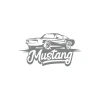 Mustang Araba Silüet Sticker 17x17 Cm Gri