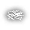 Mustang Araba Silüet Sticker 17x17 Cm Beyaz