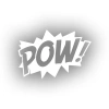 Pow Araba Sticker 17x17 Cm Beyaz