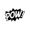 Pow Araba Sticker 17x17 Cm Siyah