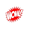 Wow Araba Sticker 17x17 Cm Kırmızı