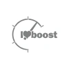 I love Boost Araba Sticker 17x17 Cm Gri