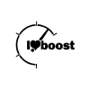 I love Boost Araba Sticker 17x17 Cm Siyah