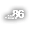 86 JDM Araba Sticker 17x17 Cm Beyaz