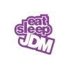 Eat Sleep Jdm Araba Sticker 17x17 Cm Mor