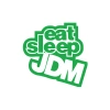Eat Sleep Jdm Araba Sticker 17x17 Cm Yeşil