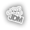 Eat Sleep Jdm Araba Sticker 17x17 Cm Beyaz