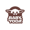 Baby Yoda Araba Stickeri 17x17 Cm Kahverengi