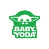 Baby Yoda Araba Stickeri 17x17 Cm Yeşil