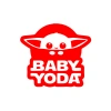 Baby Yoda Araba Stickeri 17x17 Cm Kırmızı