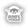 Baby Yoda Araba Stickeri 17x17 Cm Beyaz